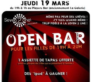 Affiche de Mobilisation Seven 2 one @ Players Bar