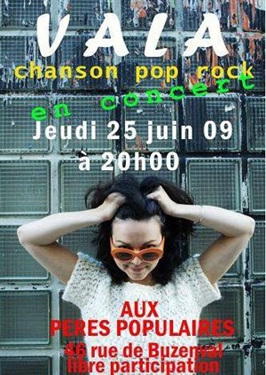 Affiche de Vala chanson pop- rock acoustique