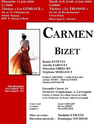 Affiche de Carmen Opéra de G.Bizet | Théâtre Trianon,