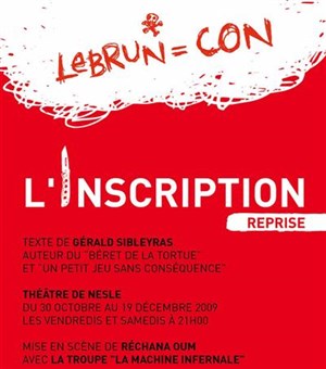 Affiche de L'inscription de Gérald Sibleyras