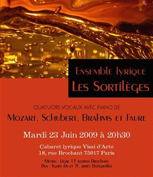 Affiche de Concert de trios et de quatuors de Mozart, Brahms, Schubert et Fauré