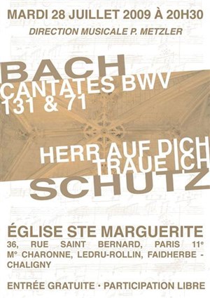 Affiche de Cantates BWV 71 et 131 de Bach