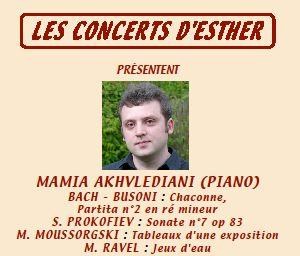 Affiche de Les concerts d'Esther | Mamia Akhvlediani