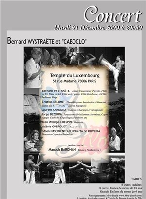 Affiche de Bernard Wystraëte et Caboclo | Temple du Luxembourg