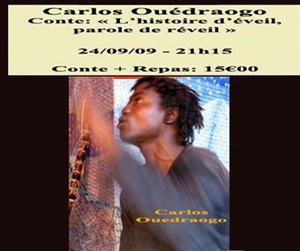Affiche de Nuit du conte : Carlos Ouédraogo :  l'histoire d'éveil, parole de réveil