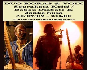 Affiche de Duo de koras mandingues & voix : Sourakata Koité / Babou Diabaté & Janké Suso