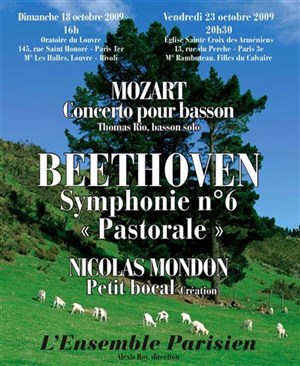 Affiche de La symphonie pastorale par L'ensemble parisien : Beethoven, Mozart, Mondon