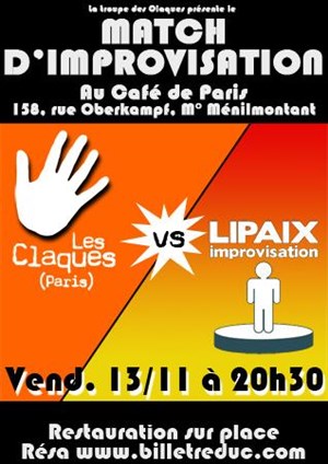 Affiche de Match d'improvisation Les Claques vs Lipaix (Aix-en-Provence)
