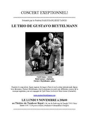 Affiche de Gustavo Beytelmann Trio - Musiques Argentines