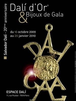 Affiche de Dali d'Or et Bijoux de Gala