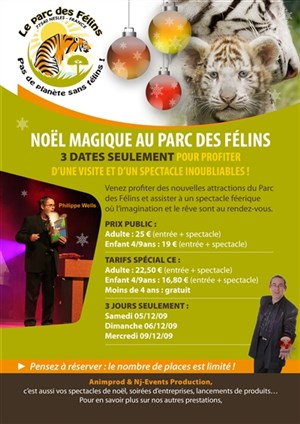 Affiche de Noël Magique au Parc des Félins