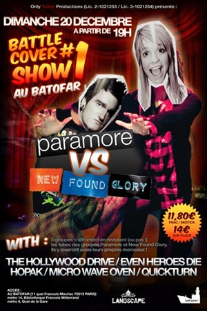 Affiche de Battle cover show # 1 : Paramore vs new found glory