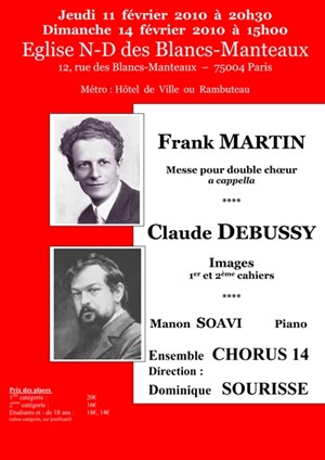 Affiche de Concerts exceptionnels Frank Martin-Debussy