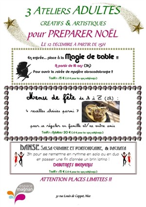 Affiche de Atelier créatif pour des idées de préparatifs de noël: Menu de fête
