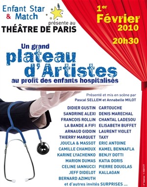 Affiche de Plateau d'artistes au profit des enfants Hospitalisés | Théâtre de Paris