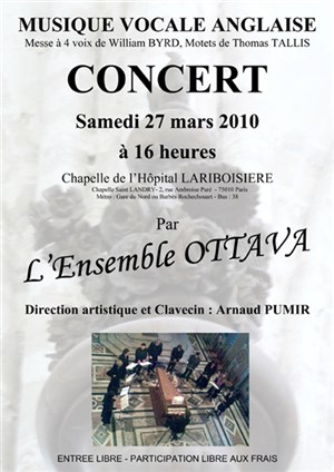 Affiche de Musique Vocale Anglaise