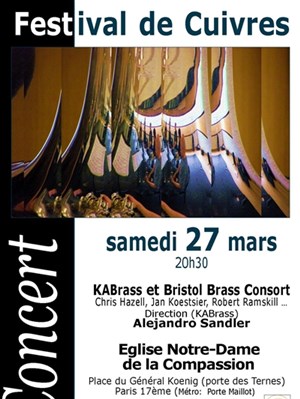 Affiche de Kabrass et bristol brass consort, concert pour cuivres