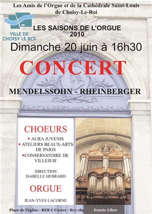 Affiche de Concert choeur et orgue par les Amis de l'Orgue