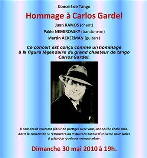 Affiche de Concert de Tango - Hommage à Carlos Gardel