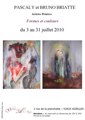 Affiche de Pascaly et Bruno Briatte - Exposition Formes et Couleurs