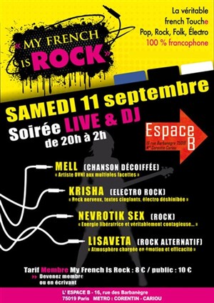 Affiche de Soirée live My french is rock