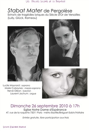Affiche de Stabat Mater de Pergolèse - Siècle d'Or de Versailles