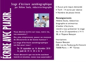 Affiche de Atelier d'écriture