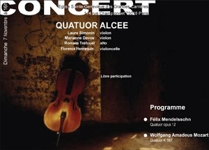 Affiche de Concert de musique de chambre : quatuor à cordes