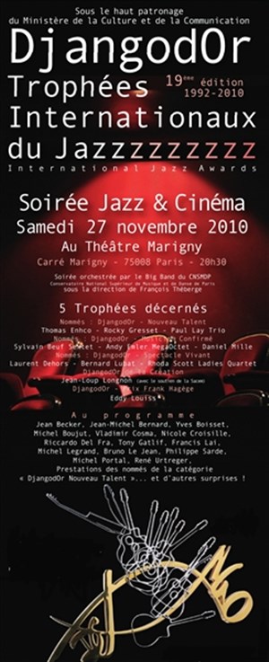 Affiche de 19ème édition des DjangodOr | Les trophées Internationaux du Jazz / Soirée Jazz & Cinéma
