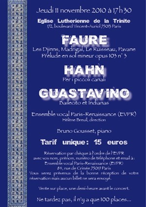 Affiche de Concert Fauré et Guastavino