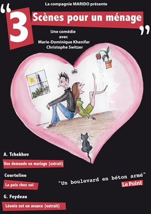 Affiche de 3 scènes pour un ménage et création de 3 scènes sur l'oreiller