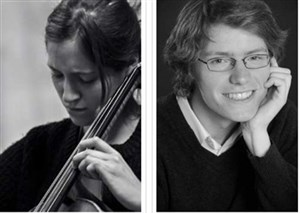 Affiche de Camille Thomas, violoncelle- Florian Noack, piano - Brahms, Tchaikovsky, Chostakovitch, Piazzolla - concert Jeunes Talents
