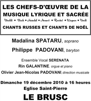 Affiche de Grands Airs de la Musique Lyrique et Sacrée