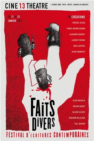 Affiche de Faits divers, Festival d'écritures contemporaines
