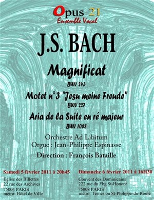 Affiche de Magnificat de Jean Sébastien Bach
