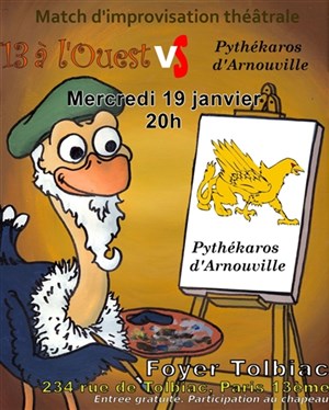 Affiche de Match d'impro 13 à l'ouest vs Pythékaros