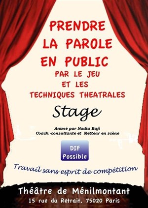 Affiche de Prendre la parole en public par le jeu et les techniques théâtrales