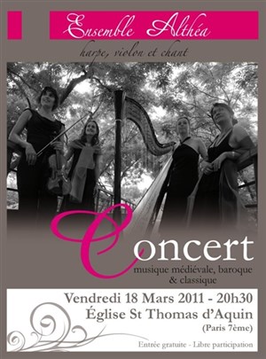 Affiche de Concert harpe, violon et deux chanteuses