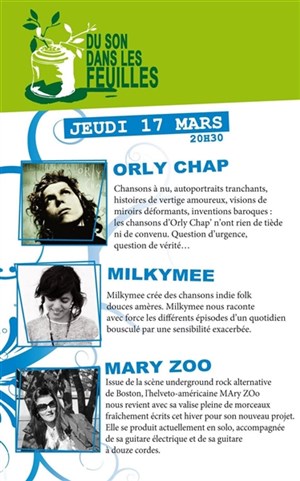 Affiche de 3 artistes en solo, 3 caractères...