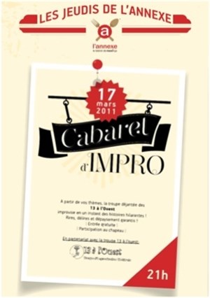 Affiche de Cabaret d'improvisation 13 à l'Ouest !