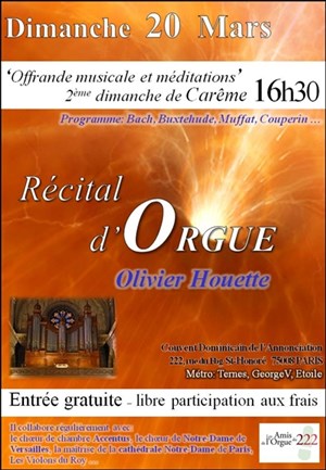 Affiche de Concert du 2ème dimanche de Carême au Couvent