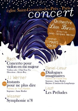 Affiche de Hommage à Pierre Wissmer et Daniel-Lesur - Orchestre Léon Barzin