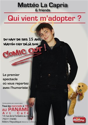 Affiche de Mattéo La Capria dans Qui vient m'adopter ?