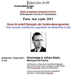 Affiche de Hommage à Jehan Alain, mort pour la France