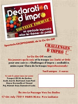 Affiche de Challenges d'impro!