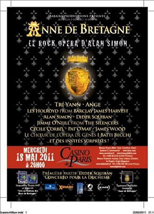 Affiche de Anne de Bretagne, l'Opéra Folk-Rock d'Alan Simon