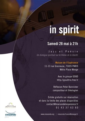 Affiche de In Spirit, jazz et poésie, un dialogue spirituel sur le thème de la liberté
