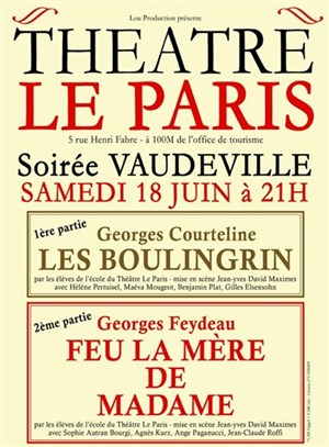 Affiche de Soirée Vaudeville - Les Boulingrin - Feu la mère de madame
