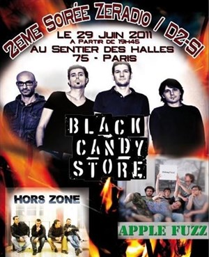 Affiche de Soirée Zeradio.net avec Black candy store, Applefuzz et Horszone
