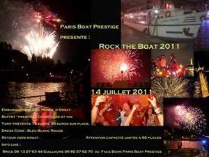 Affiche de Feu d'Artifice du 14 Juillet à Paris en bateau